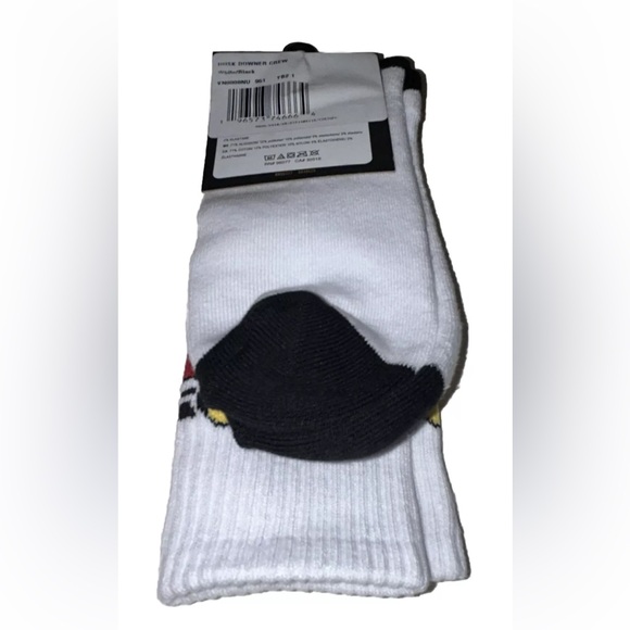 Vans Dusk Downer Crew Socks 1 Pair Men 9.5-13 White w 66 Logo Skate Off The Wall - Picture 11 of 12